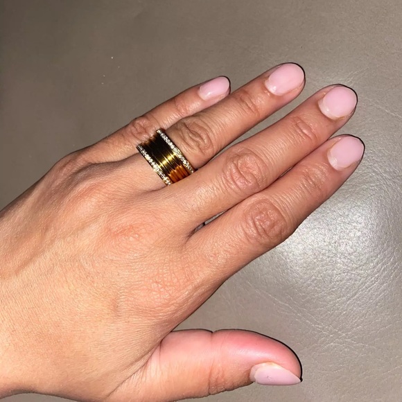 Roman Numeral Swarovski Crystals Stuck Up Eternity Gold Silver Rose Gold Ring - Picture 5 of 16